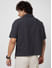 Grey Oversized Double Pocket Cropped Shirt