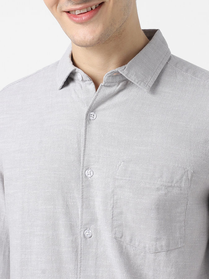 Grey Textured Shirt