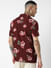 Maroon Floral Printed Oversized Shirt