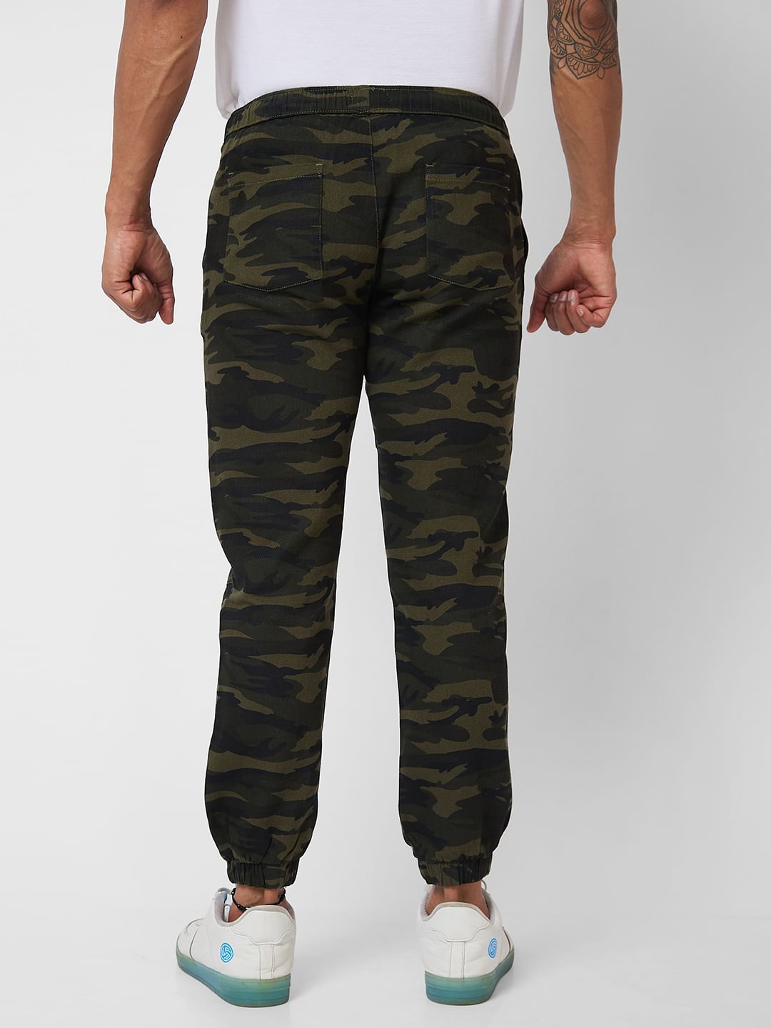 Olive Camouflage Casual Fit Joggers