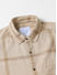 Sand Brown Windowpane Crinkled Shirt
