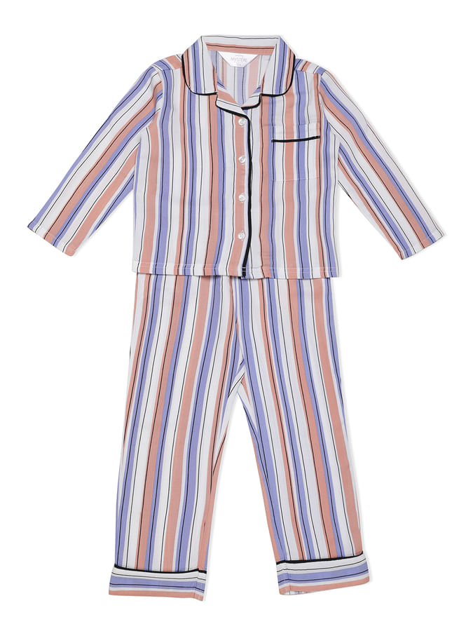 Girls Classic Striped Pyjama Set