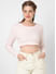 Classic Pink Ribbed Crop Top