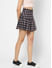 Black Checked Pleated Skirt