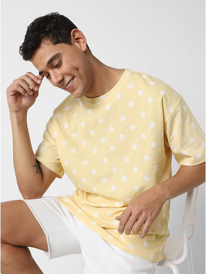 Polka Dot Printed Oversized T-Shirt