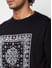 Black Paisley Printed Casual Oversized T-Shirt