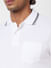 Solid White Polo Collar T-Shirt