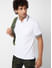 Solid White Polo Collar T-Shirt