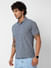 Grey Melange Polo Collar T-Shirt