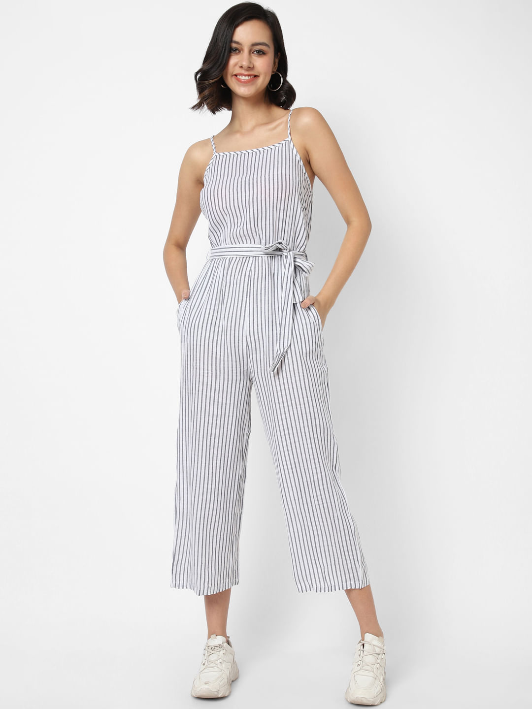 Grey and cheap white jumpsuit