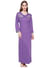Secret Wish Women's Purple-Grey Striped Woolen Nightdress 