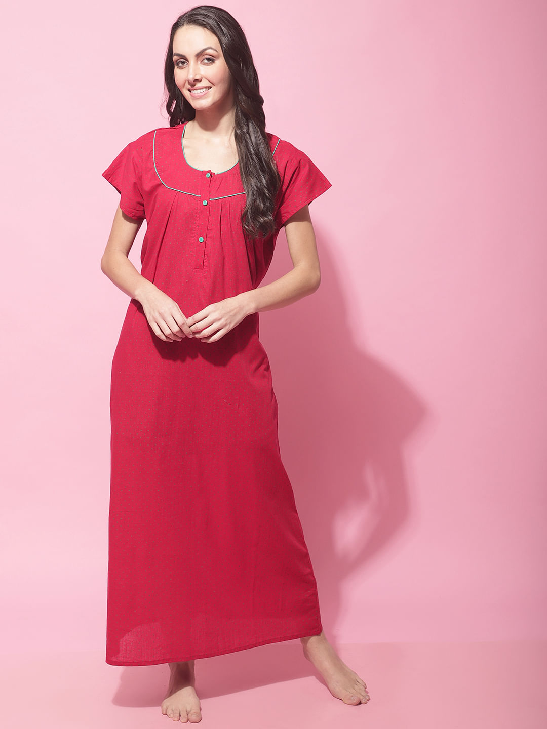Red Cotton Nighty