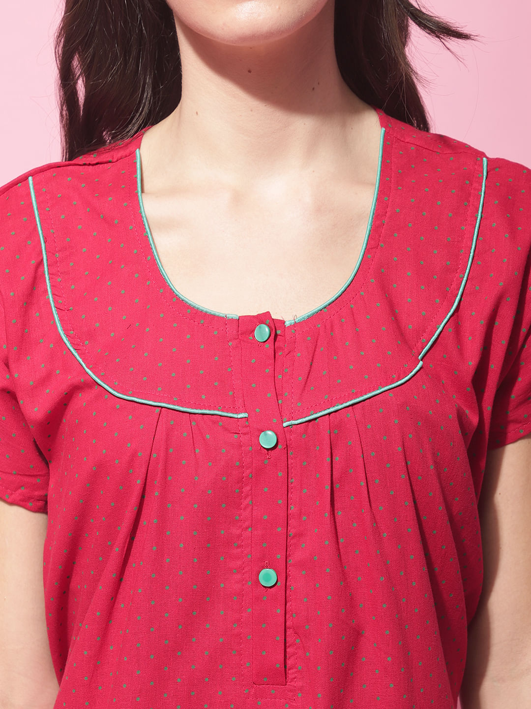 Red Cotton Nighty