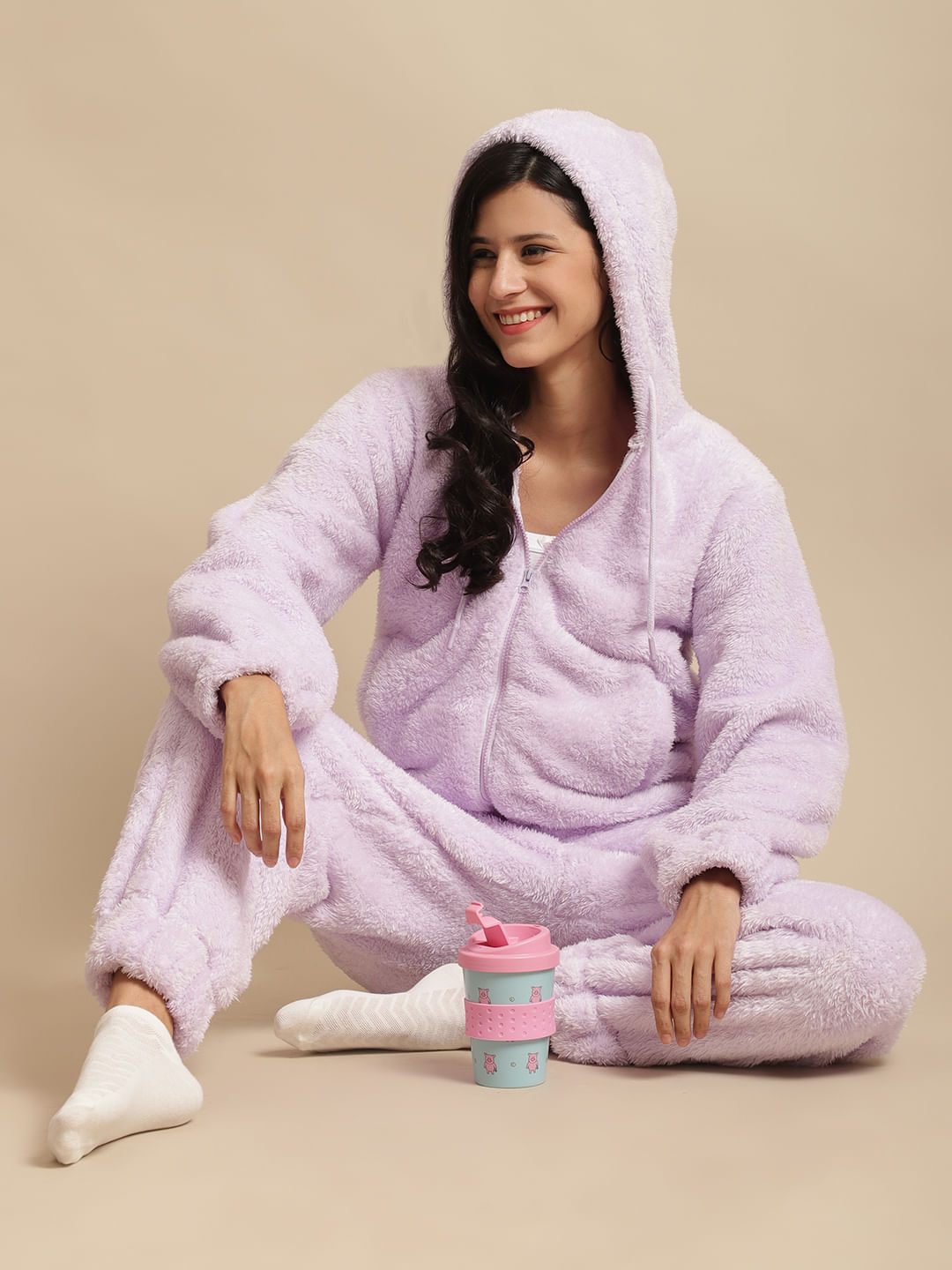 women fleece night suits