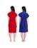 Secret Wish Women's Cherry-Red & Dark-Blue Cotton Bathrobe COMBO (Free Size)
