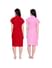 Secret Wish Women's Cherry-Red & Light-Pink Cotton Bathrobe COMBO (Free Size)