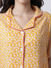 Secret Wish Women's Rayon Yellow Floral Printed Night Suit set of Shirt & Pyjama trouser
