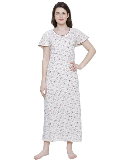 Printed Women Hosiery Cotton Nighty Maxi, Full Sleeve at Rs 270/piece in  New Delhi