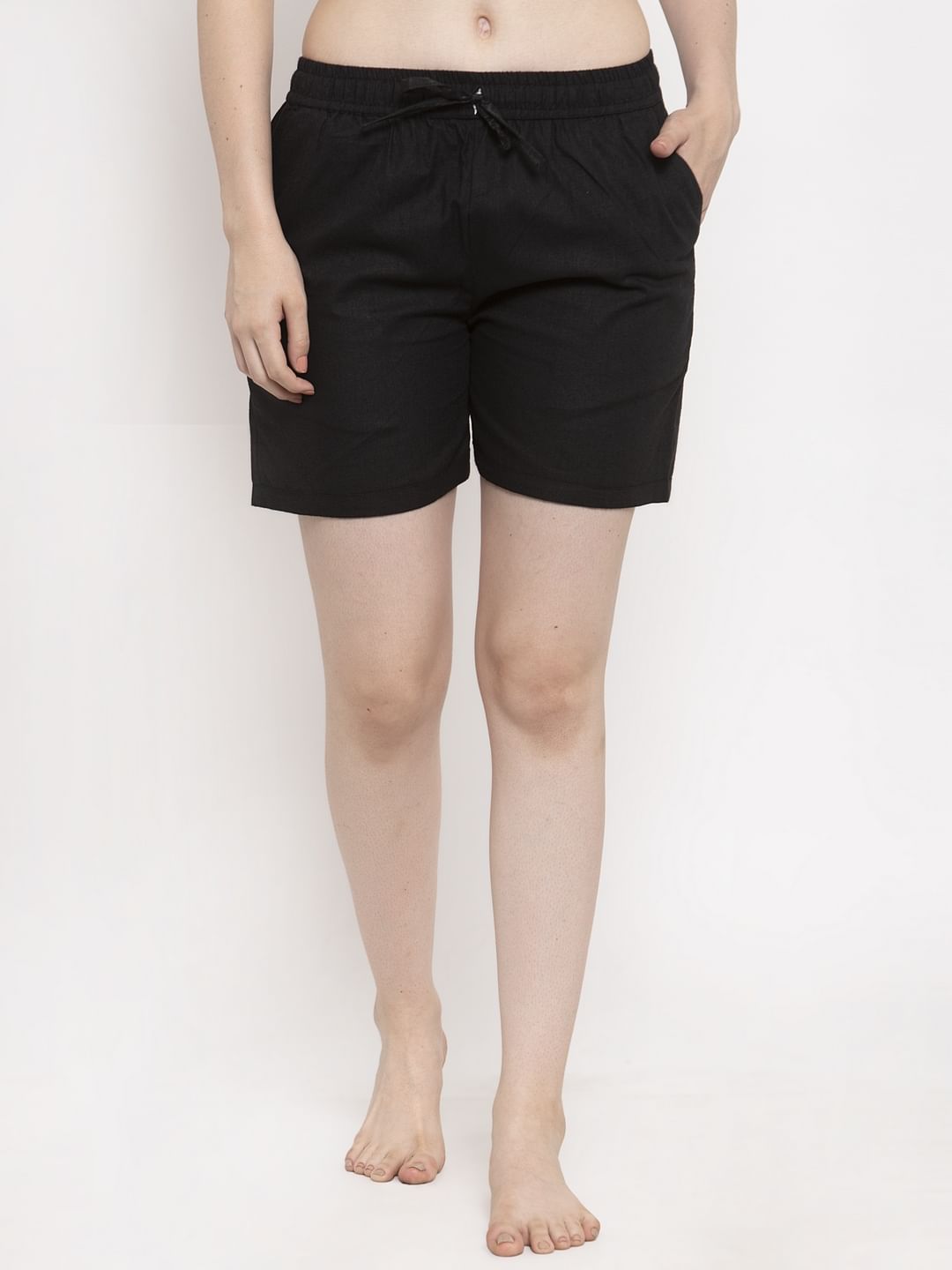 Black cotton shop shorts womens