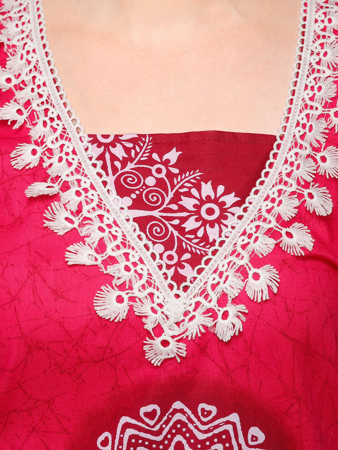 Pink Cotton Printed Maxi Nightdress