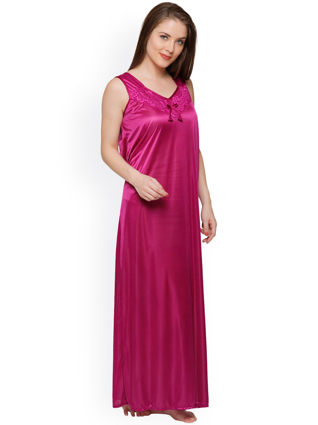 Buy Magenta Satin Maxi Nightdress Online at Secret Wish 363258