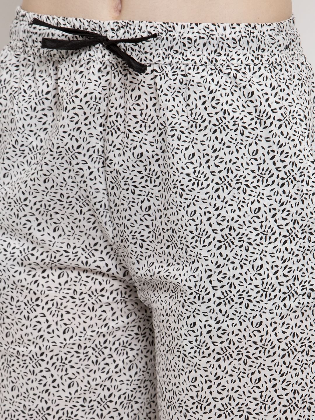 Grey Cotton Printed Nightsuit