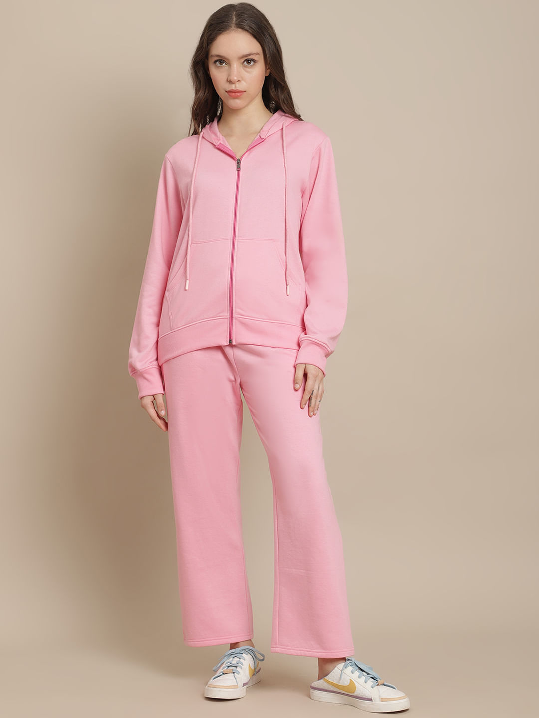 Fleece Baby Pink Winter Night Suit