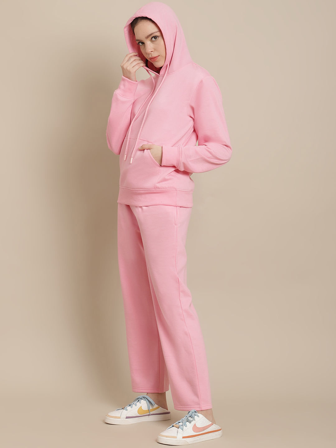 Fleece Baby Pink Winter Night Suit