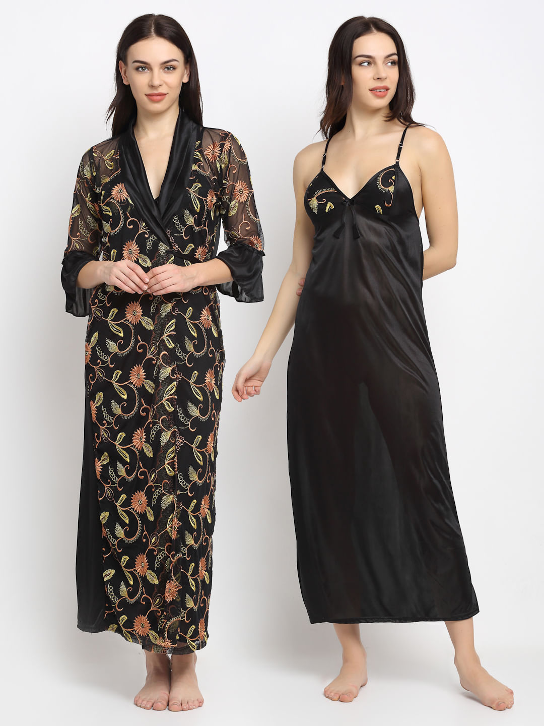 Satin nighty with discount robe