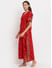 Secret Wish Women's Red Printed Cotton Kaftaan (Free Size)