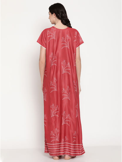 Secret Wish Women's Red Sarina Fabric Nighty