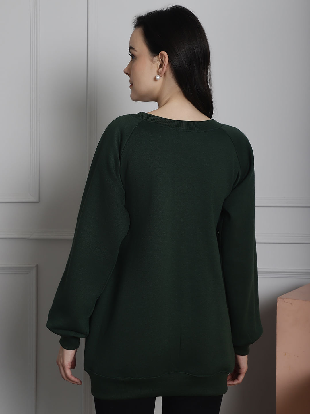Green Winter Maternity Lounge Top