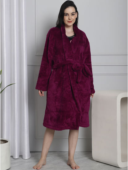 Purple Faux Fur Robe