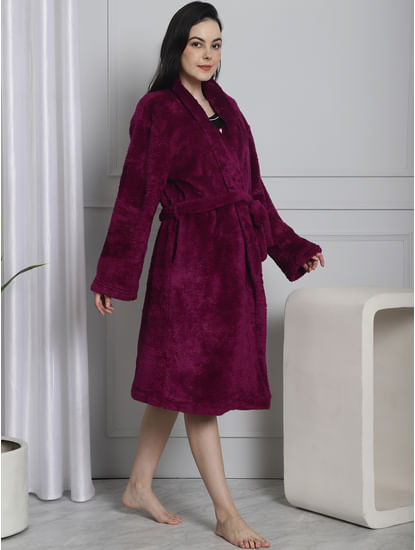 Purple Faux Fur Robe