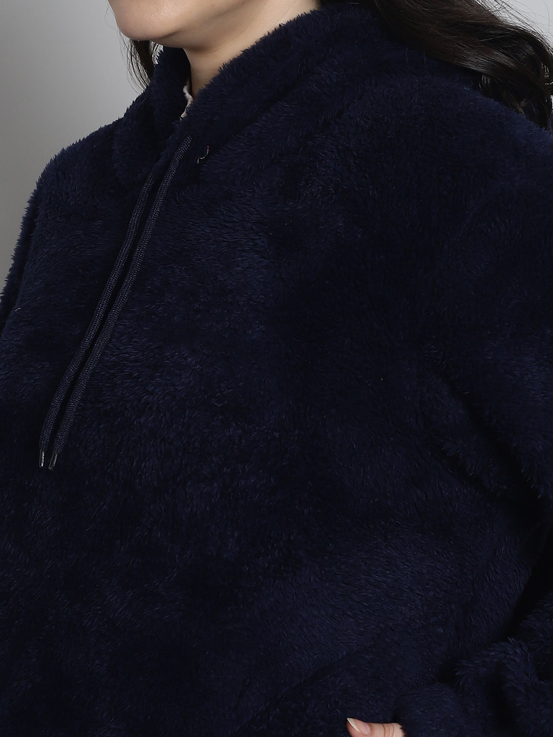 Navy Faux Fur Winter Night Suit