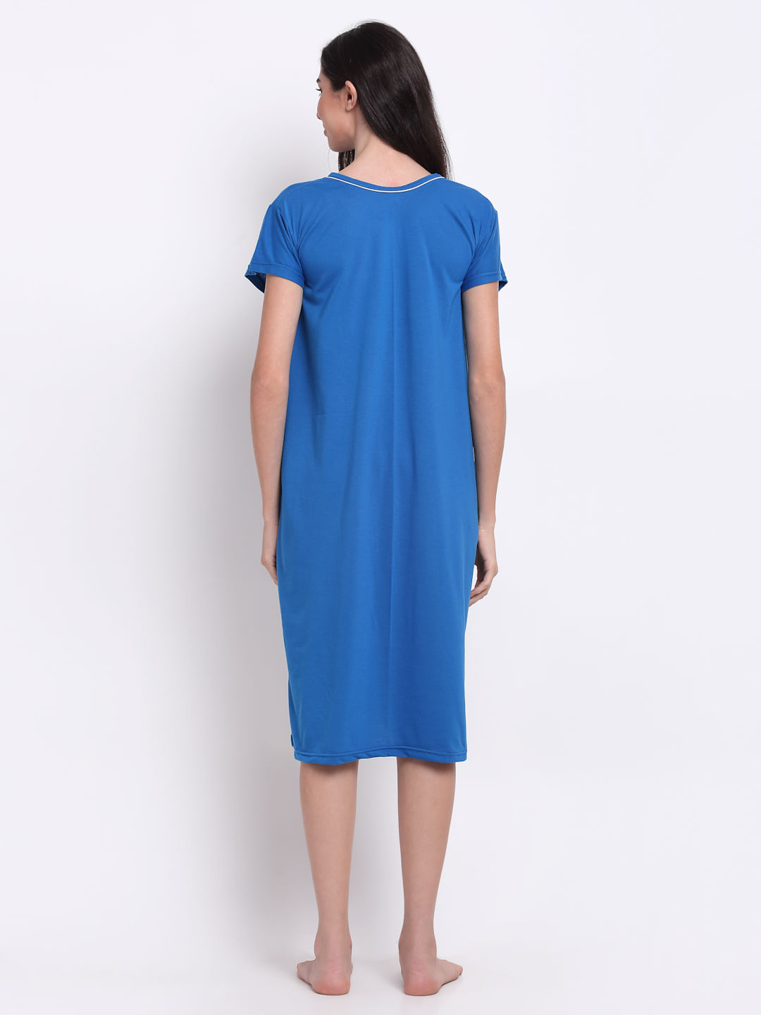 Royal Blue Hosiery Short Nightdress