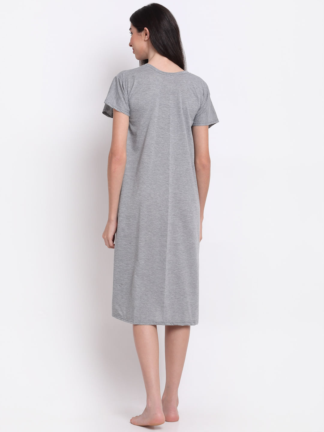 Grey Hosiery Short Nightdress