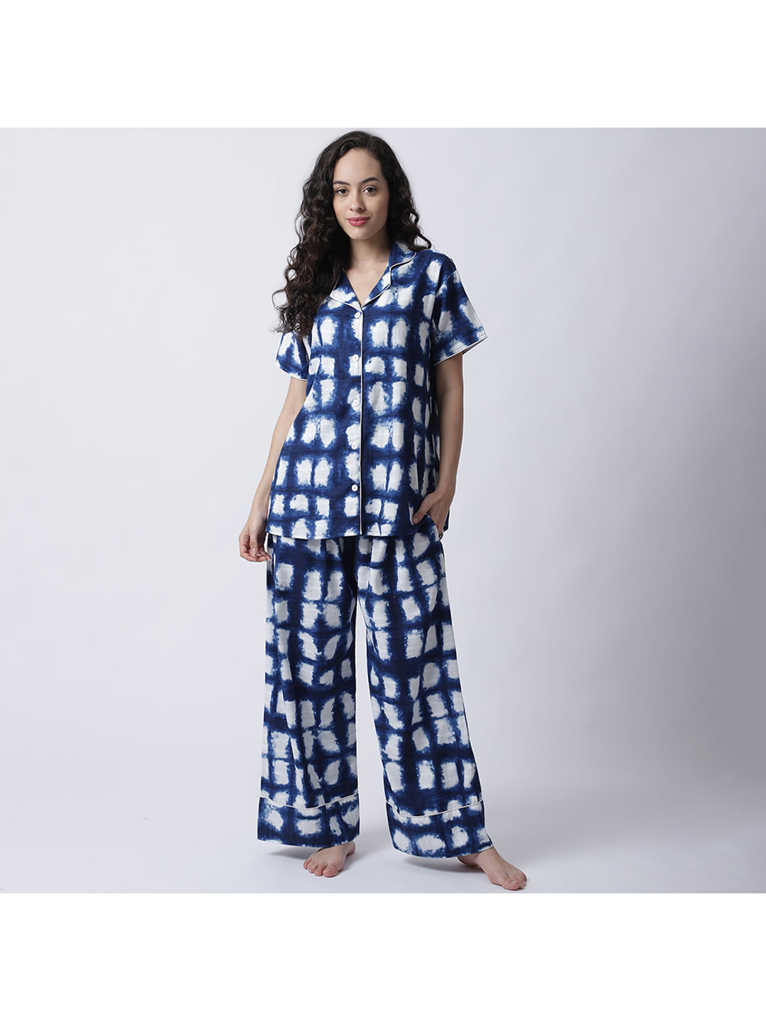 Cotton Tie-Dye Night Suit set of Shirt & Pyjama trouser