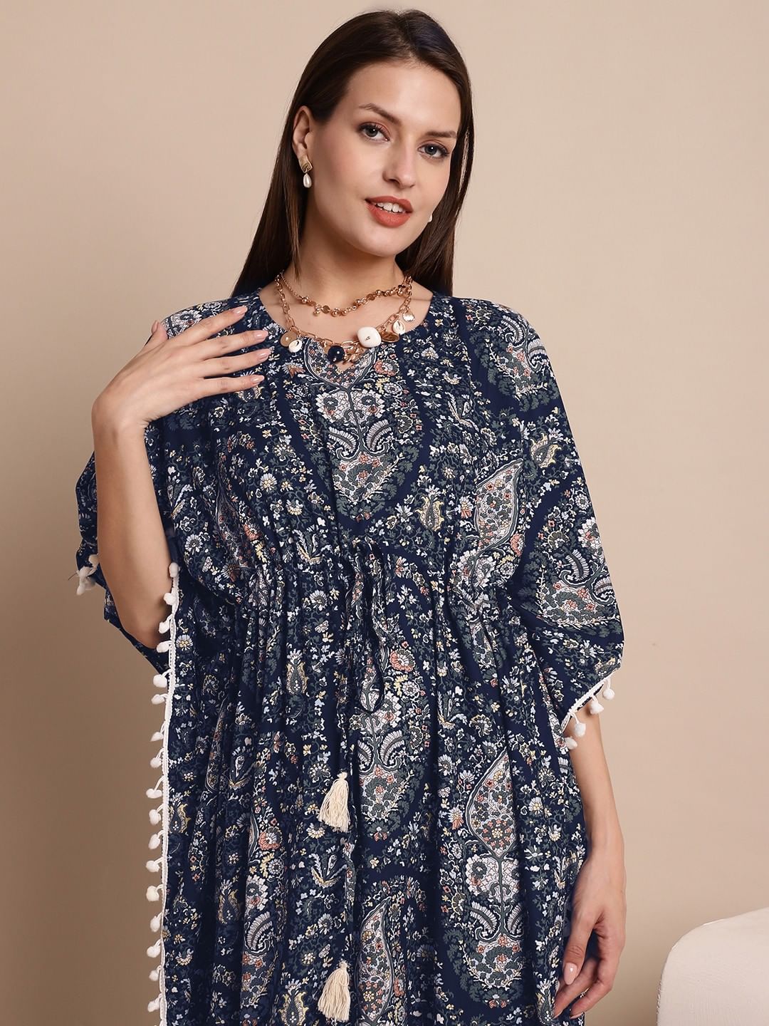 Navy blue shop kaftan dress