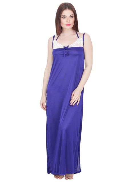 Secret Wish Women's Purple Maxi Nightdress with Robe