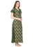 Secret Wish Women's Green-Beige Paisley Print Cotton Maxi Nightdress