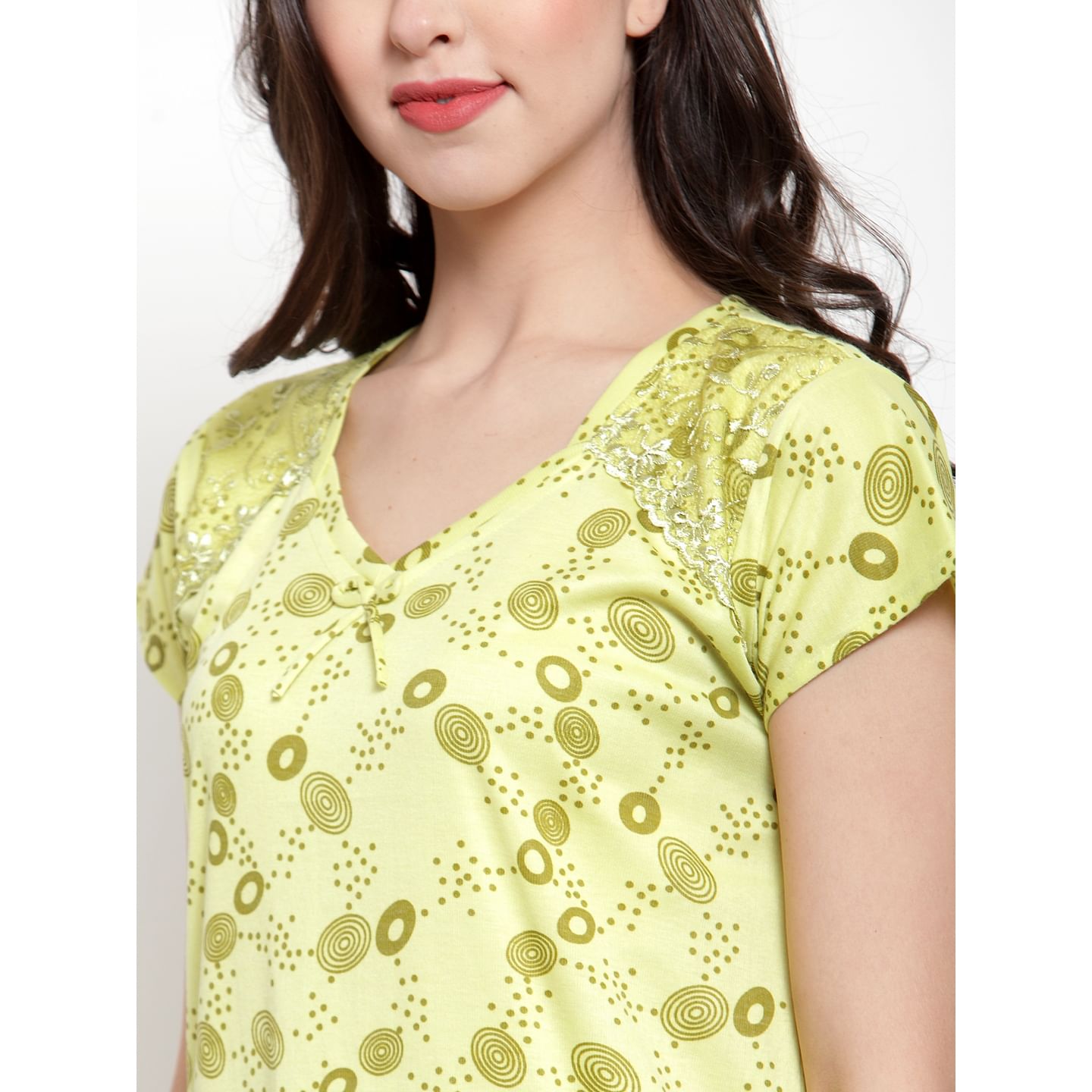 Buy Green Hosiery Printed Nightdress for Women Online at Secret Wish NT E162 725