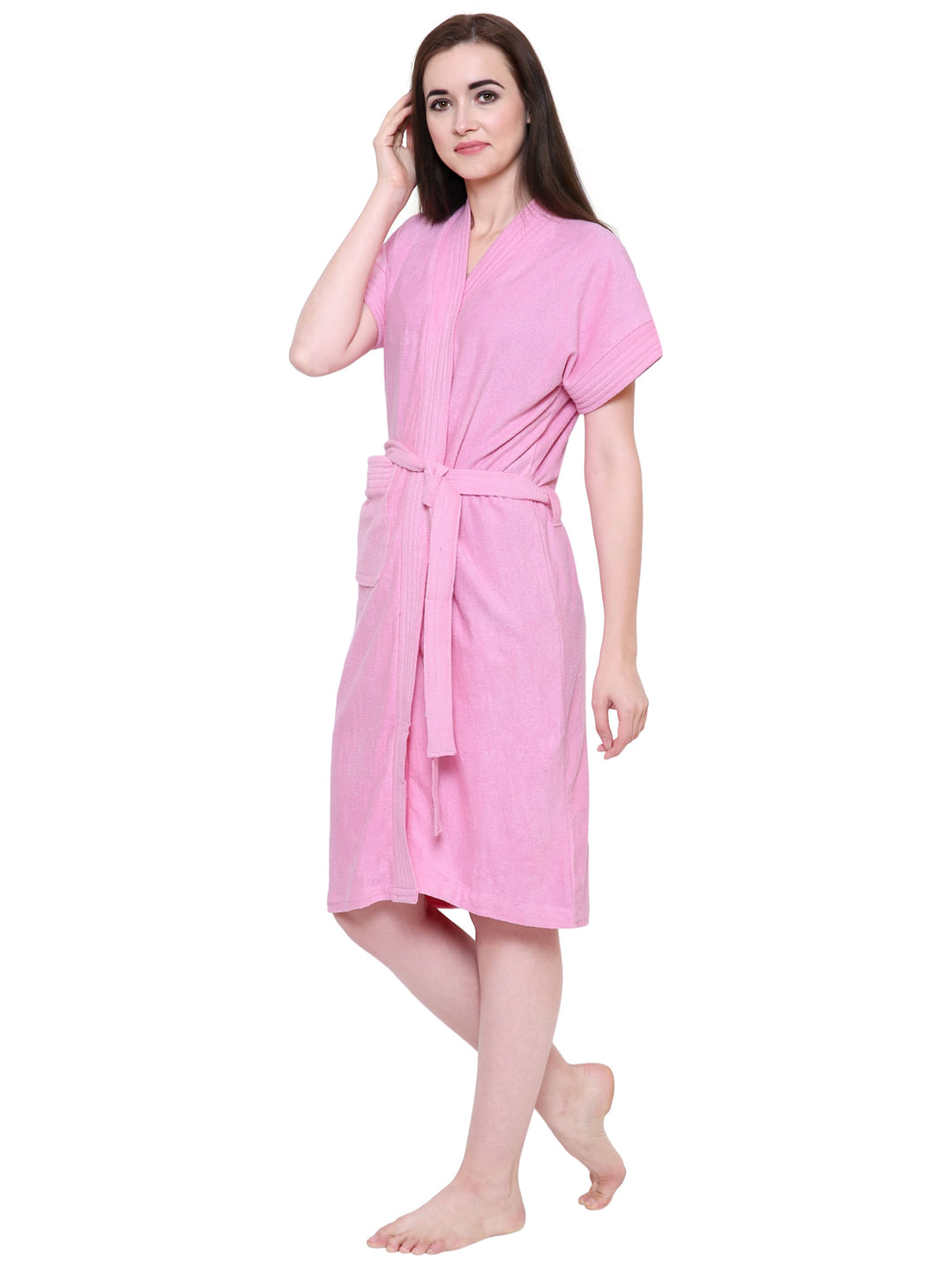 Secret Wish Women's Light-Pink Towel Bathrobe 