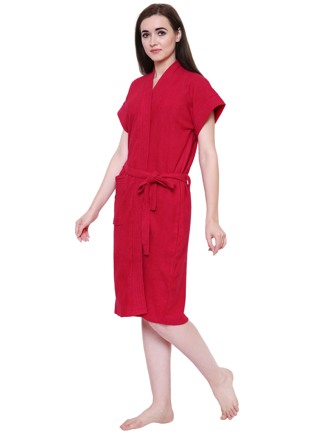 Secret Wish Women's Red Towel Bathrobe 