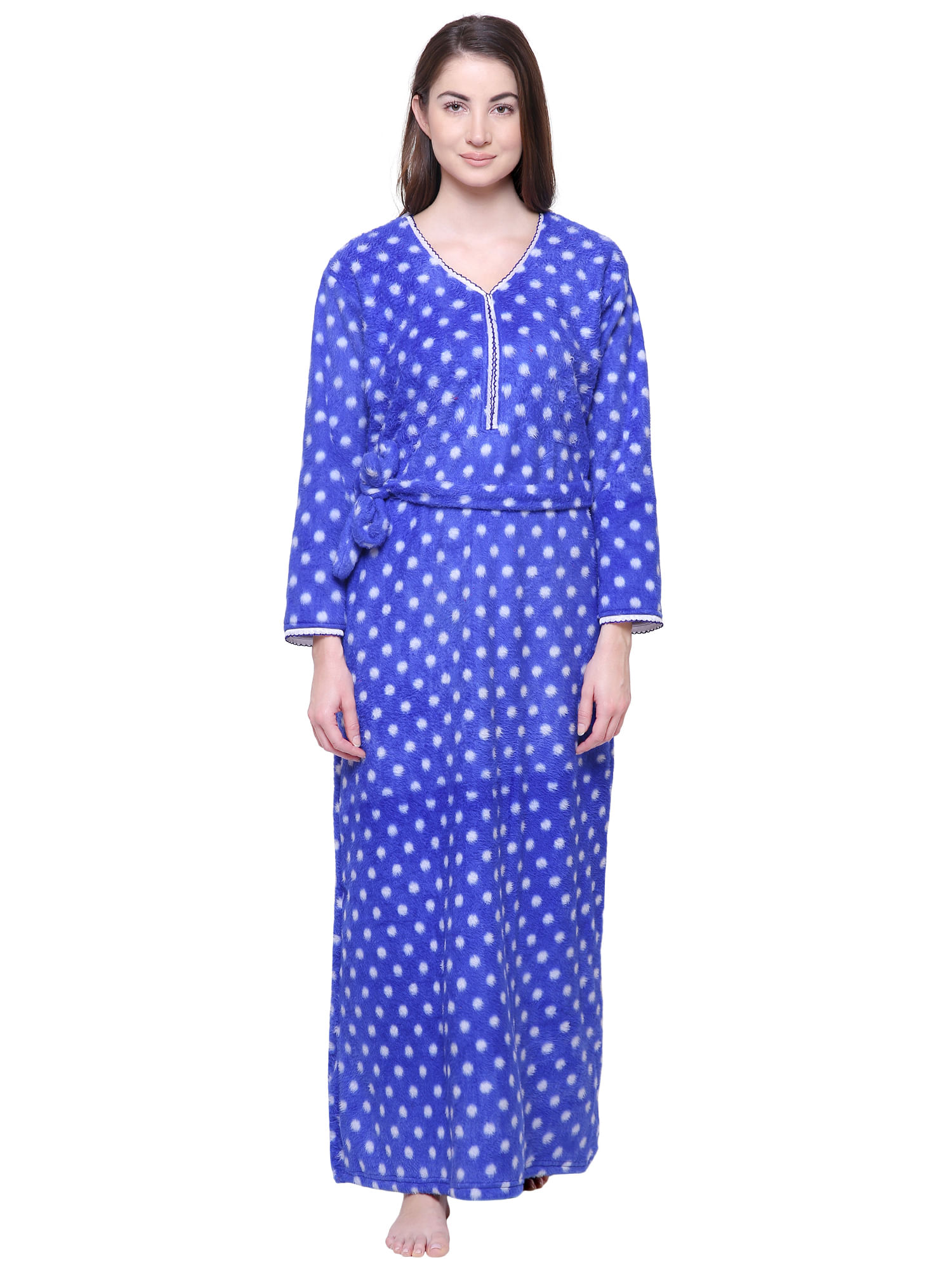 Badmad Women's Woolen/Winter Premium Thermal Sleepwear Nighty/Maxi/Nightgown  Full Sleeve Winter Nighty Maxi Night Gown