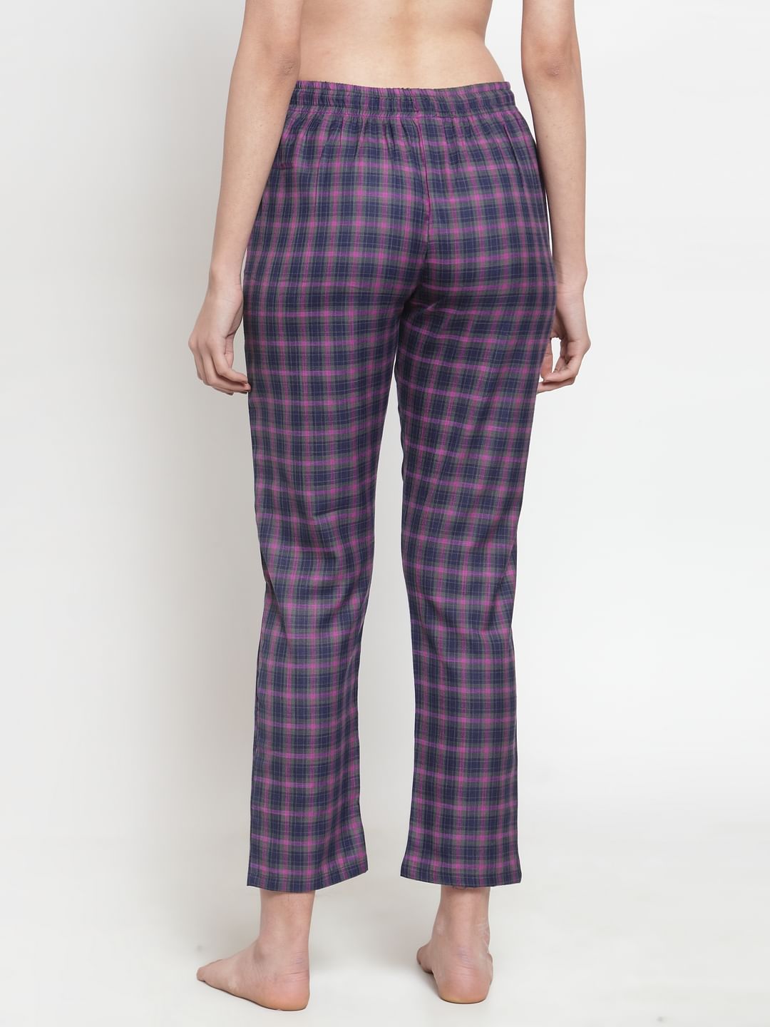 cotton Purple checkered pyjama