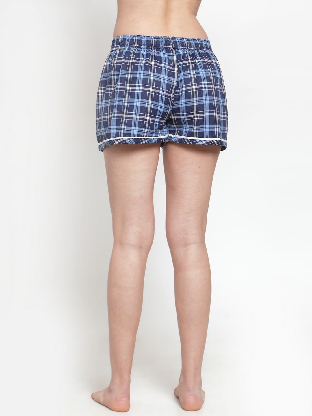 cotton Blue checkered shorts