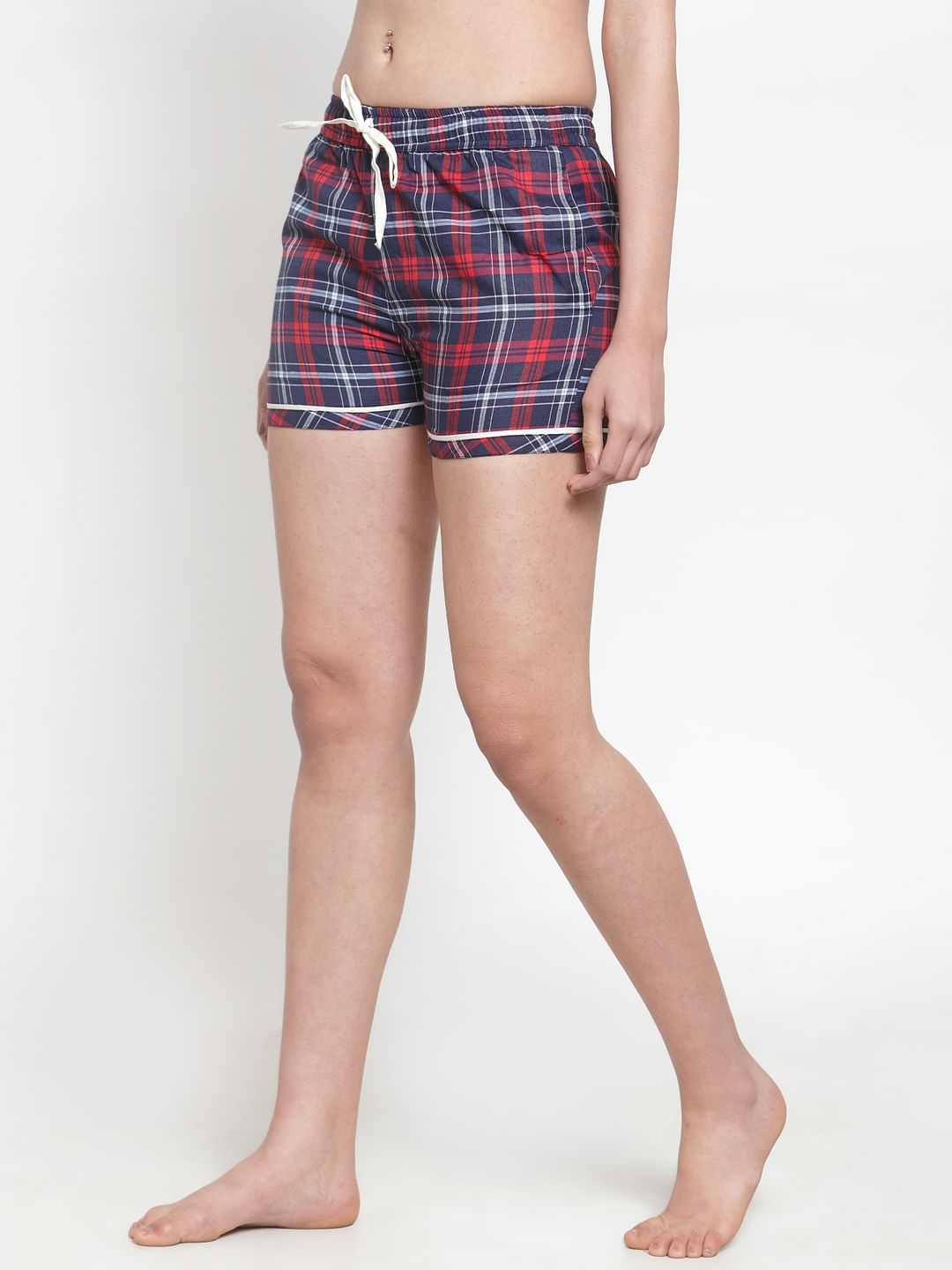 cotton Red checkered shorts