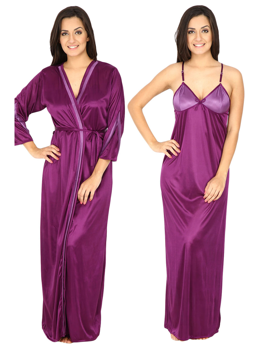 Purple Maxi Nightdress with Robe