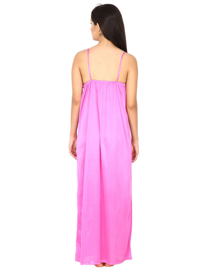 Pink Maxi Nightdress with Robe